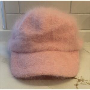 Vtg Y2K Angora Fuzzy Pink Baseball Cap Hat‎ One Size David & Young DNY New 2003